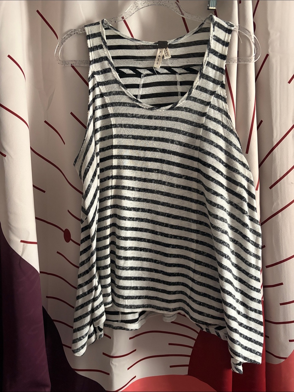 We The Free Black & White Striped Tank Top